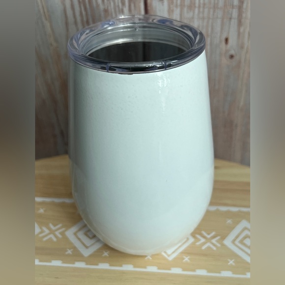 Rae Dunn Stainless Steel Wine Tumbler “Drink” with plastic lid. - Picture 3 of 8